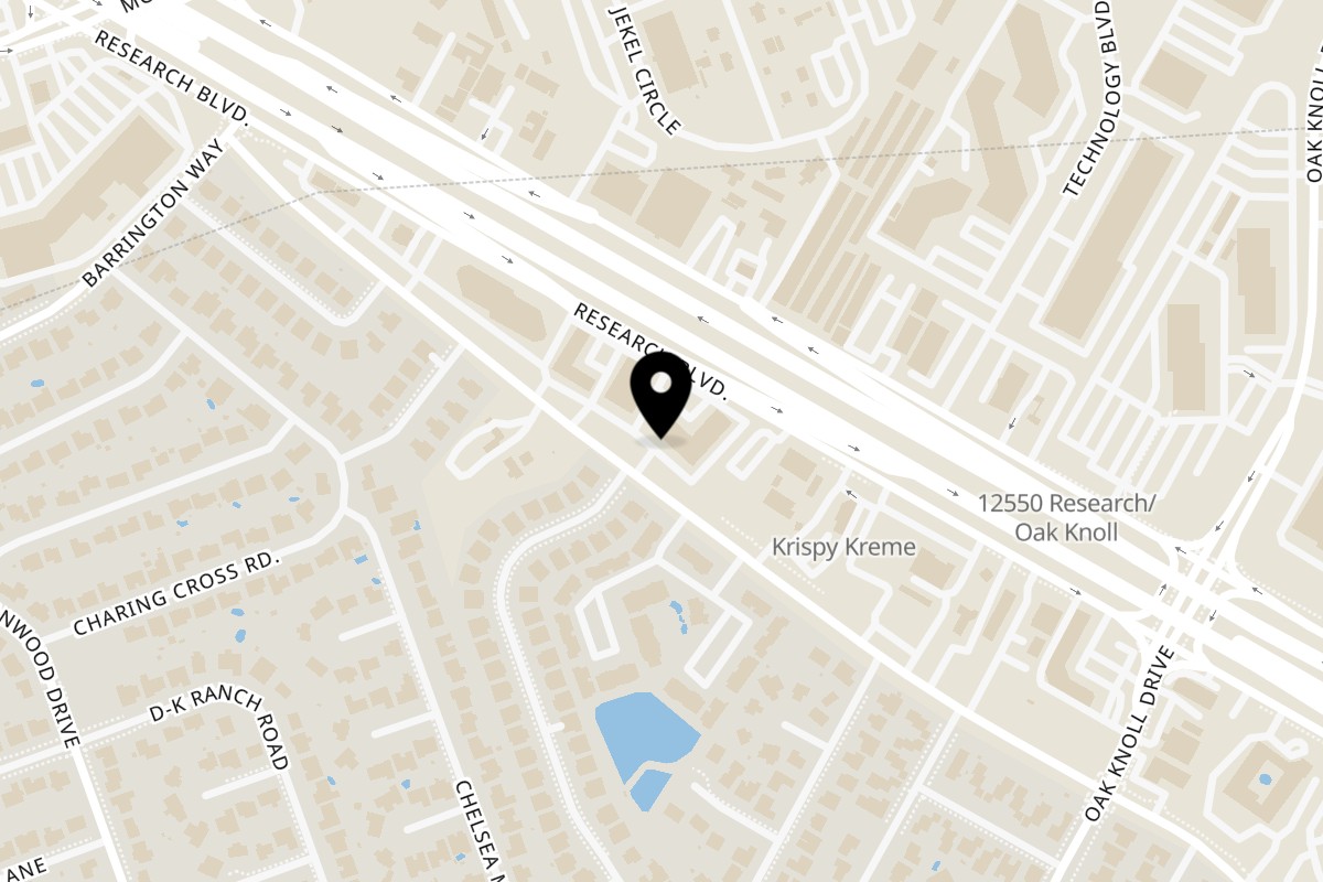 Map showing the location of India Gate on 12636 Research Blvd ste A110 in Austin
